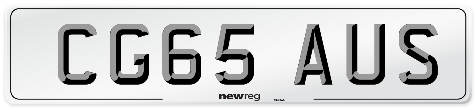 CG65 AUS Number Plate from New Reg